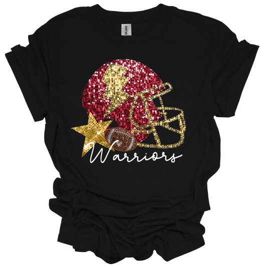 Warriors Glitter Helmet Shirt