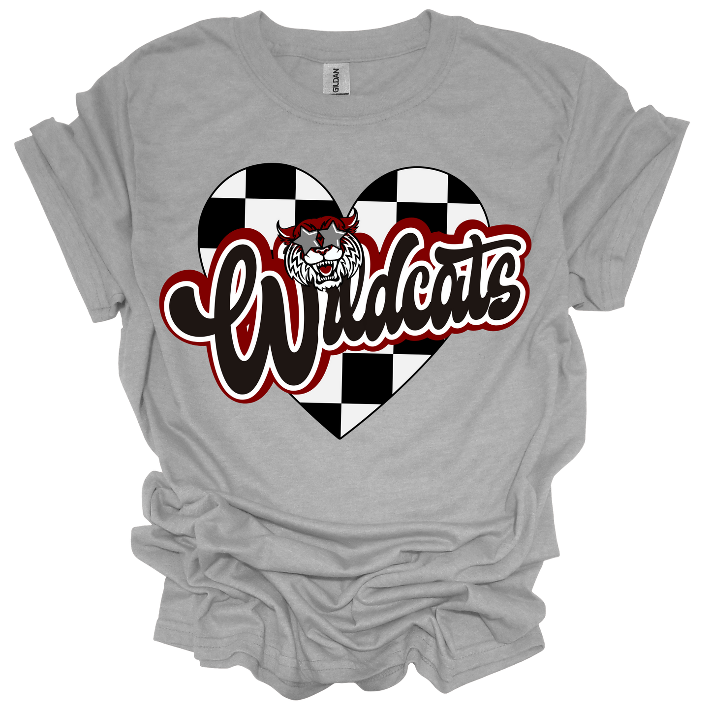 Wildcats Checkered Heart Shirt